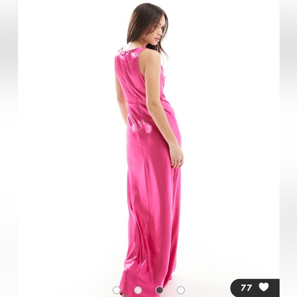 SIX STORIES ASOS Fuchsia Pink Cowl Neck Bridesmaid Dress Sz 4 ( 8 Uk) Women AJ22 - Picture 2 of 4